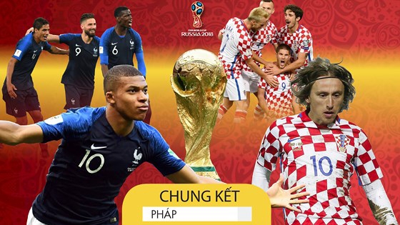Xem chung kết World Cup: Pháp vs Croatia trên kênh nào, giờ nào?