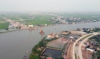 Công trường xây cầu 1.500 tỷ vượt sông Đáy trên cao tốc Ninh Bình - Hải Phòng