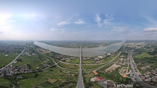 Cận cảnh cây cầu vượt sông dài nhất Việt Nam nối Hà Nội và Vĩnh Phúc