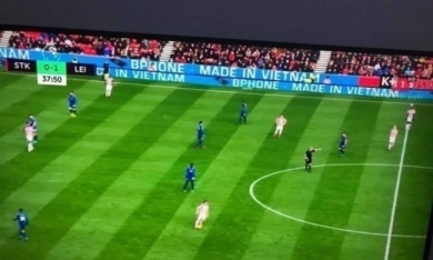Quảng cáo Bphone đã xuất hiện trên sân cỏ ngoại hạng Anh