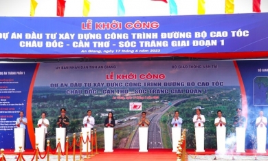 Khởi công cao tốc gần 45 nghìn tỷ đồng Châu Đốc - Cần Thơ - Sóc Trăng dài 188 km