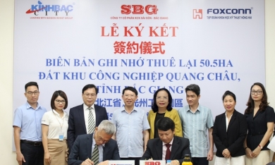 Bắc Giang: 'Ông lớn' Foxconn rót thêm 300 triệu USD vào KCN Quang Châu