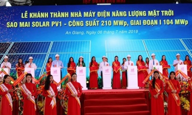 Nhà máy điện mặt trời Sao Mai Solar PV1 3.000 tỷ đồng ở An Giang chính thức vận hành