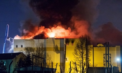 Cháy trung tâm mua sắm ở Nga: 37 người chết, 69 người mất tích