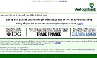 Website xuất hiện thơ chế, Vietcombank nói ‘do cán bộ kỹ thuật’