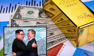 Giá vàng lao dốc không phanh khi bán đảo Triều Tiên bớt nóng