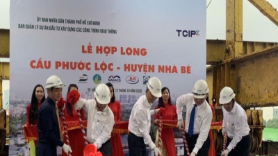 Hợp long cầu Phước Lộc có vốn đầu tư 405 tỷ đồng tại TP. HCM
