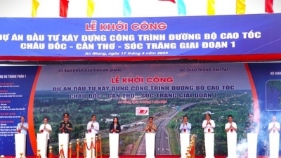Khởi công cao tốc gần 45 nghìn tỷ đồng Châu Đốc - Cần Thơ - Sóc Trăng dài 188 km