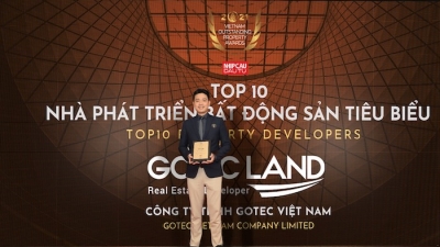 Gotec Land 2 năm liên tiếp giữ danh hiệu 'Top 10 nhà phát triển BĐS tiêu biểu tại Việt Nam'