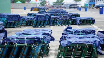 Cận cảnh khán đài hơn 5.000 chỗ và trận địa pháo hoa quốc tế Đà Nẵng trước giờ ‘khai hỏa’