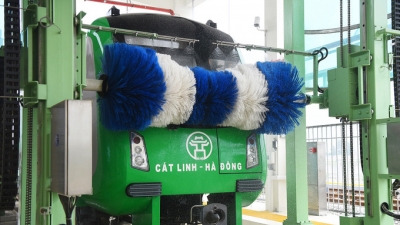 Đường sắt Cát Linh - Hà Đông có nhà rửa tàu tự động đầu tiên ở Việt Nam