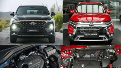 Xe lắp ráp tầm giá 1 tỷ đồng, chọn Mitsubishi Outlander 2020 hay Hyundai Santa Fe 2019?