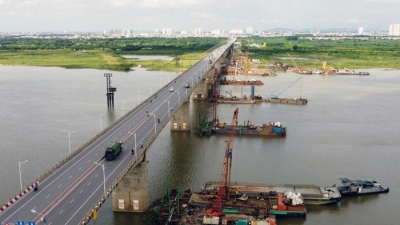 Cận cảnh dự án cầu Vĩnh Tuy 2 sau 8 tháng thi công