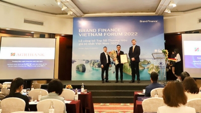 Agribank lọt top 10 thương hiệu giá trị nhất Việt Nam