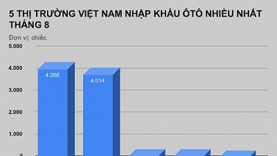 Việt Nam nhập gần 100.000 ôtô nguyên chiếc từ đầu năm