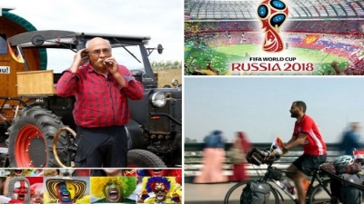 Đạp xe, lái máy kéo cả ngàn km tới Nga xem World Cup