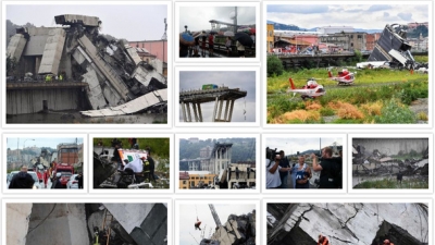 Cảnh tượng hoang tàn sau vụ sập cầu tại Ý