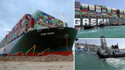 Vẫn bị giam tại Ai Cập, tàu Ever Given tính giải phóng 18.000 container