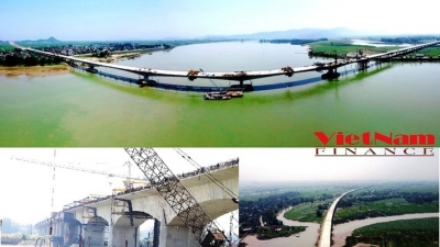 Ngắm hình dáng cầu vượt sông dài nhất cao tốc Bắc - Nam nối Nghệ An với Hà Tĩnh