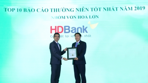 HDBank vào top 10 doanh nghiệp niêm yết vốn hóa lớn có Báo cáo thường niên xuất sắc nhất