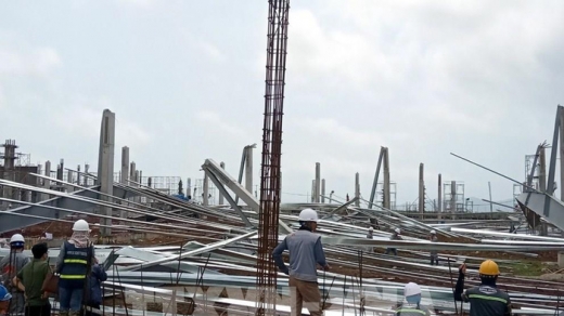 Quảng Ninh: Sập nhà xưởng rộng 15.000m2 tại dự án nhà máy dệt kim giai đoạn 1