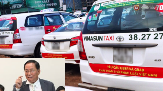 Lãnh đạo Vinasun: Dán khẩu hiệu phản đối Uber, Grab là chủ trương của tài xế