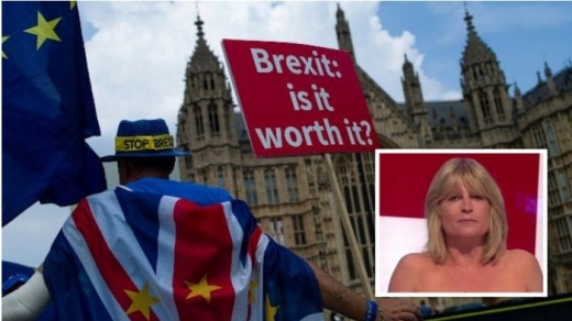 Anh: Nữ nhà báo lột đồ trên sóng truyền hình để phản đối Brexit