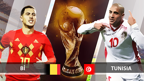 Link xem trực tiếp World Cup: Bỉ vs Tunisia (bảng G, 19h00 ngày 23/6)