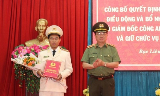 Phó giám đốc Công an tỉnh Bình Thuận làm Giám đốc Công an tỉnh Bạc Liêu