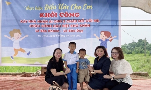 Xây nhà nhân ái cho gia đình 2 cháu nhỏ khó khăn tại Hà Tĩnh