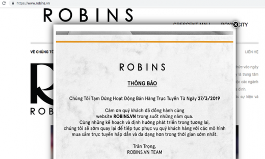 Cạnh tranh quá khốc liệt, Robins đành rời cuộc chơi bán hàng online tại Việt Nam