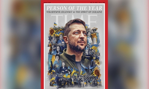 Tổng thống Ukraine Zelensky được vinh danh là 'Nhân vật của năm' 2022