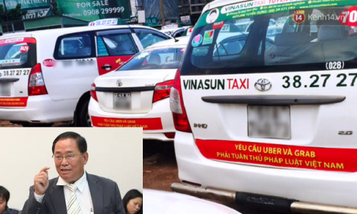 Lãnh đạo Vinasun: Dán khẩu hiệu phản đối Uber, Grab là chủ trương của tài xế