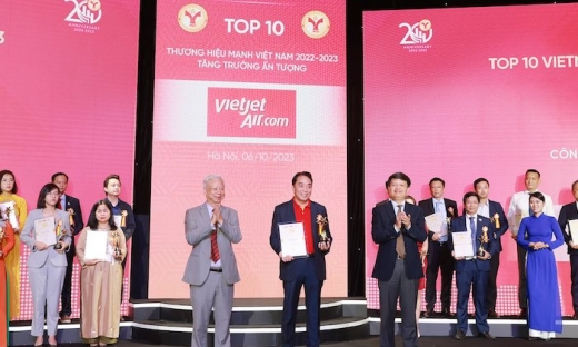 Vietjet nhận giải 'Thương hiệu mạnh – Tăng trưởng ấn tượng' 2023