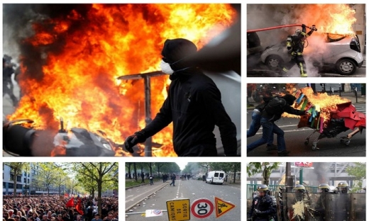 Biểu tình ngày Quốc tế Lao động biến thành bạo động ở Paris, 6 cảnh sát bị thương