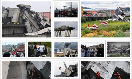 Cảnh tượng hoang tàn sau vụ sập cầu tại Ý