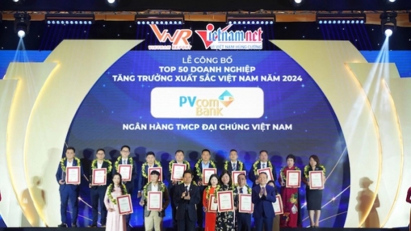 PVcomBank lần thứ năm liên tiếp được vinh danh doanh nghiệp tăng trưởng nhanh nhất Việt Nam