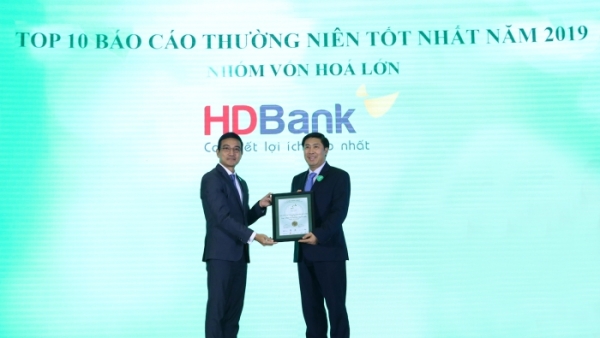 HDBank vào top 10 doanh nghiệp niêm yết vốn hóa lớn có Báo cáo thường niên xuất sắc nhất