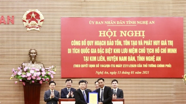 Công bố quy hoạch bảo tồn, tôn tạo và phát huy giá trị khu lưu niệm Chủ tịch Hồ Chí Minh tại Nghệ An