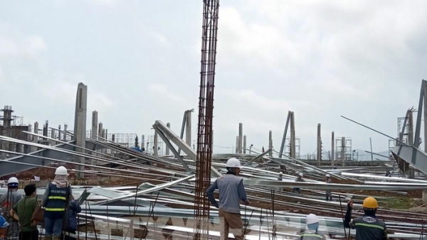 Quảng Ninh: Sập nhà xưởng rộng 15.000m2 tại dự án nhà máy dệt kim giai đoạn 1