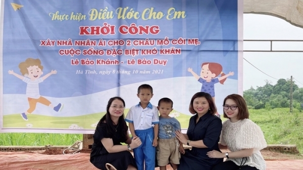 Xây nhà nhân ái cho gia đình 2 cháu nhỏ khó khăn tại Hà Tĩnh