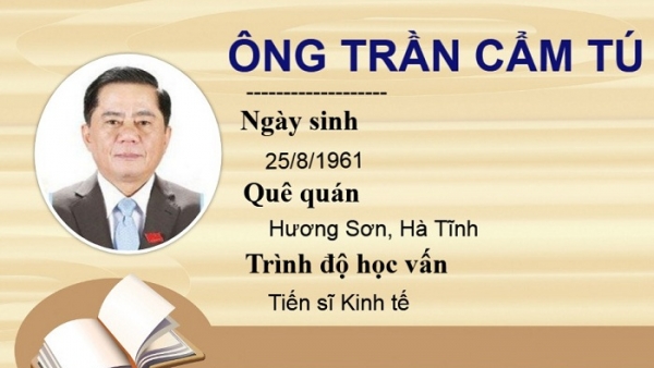 Chân dung ông Trần Cẩm Tú - Chủ nhiệm Uỷ ban Kiểm tra Trung ương