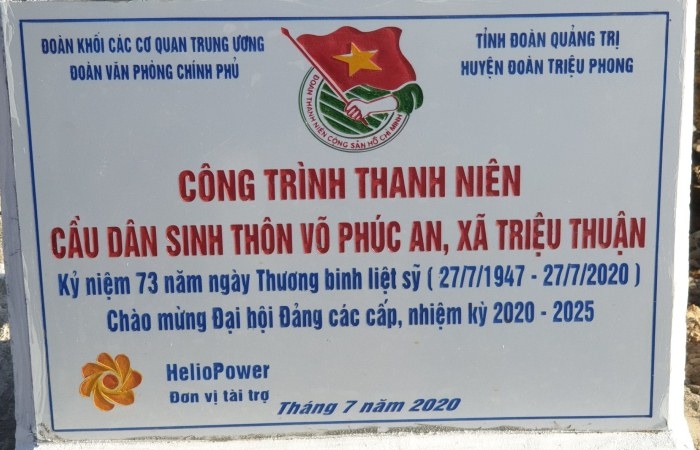 Quảng Trị: Khánh thành, trao tặng cầu dân sinh do Công ty Helio Power tài trợ