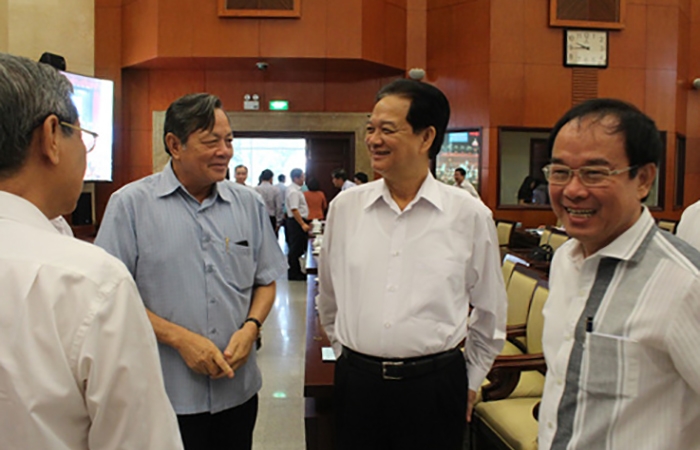 Nguyên Thủ tướng Nguyễn Tấn Dũng dự hội nghị cán bộ ở TP HCM