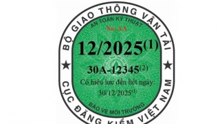 Ba màu tem kiểm định xe áp dụng từ năm 2025