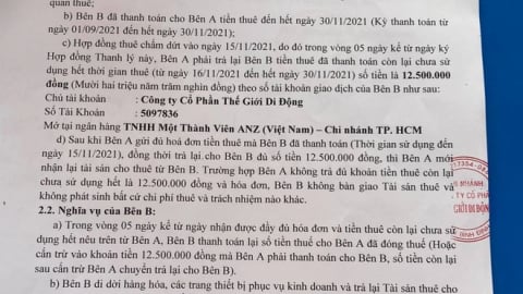 Vụ Thế Giới Di Động: Chủ nhà phải trả 12,5 triệu đồng, mong kết thúc sớm