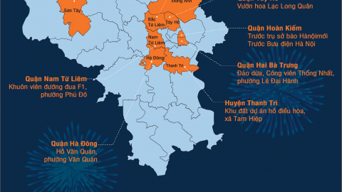 [Infographic] Chi tiết 30 điểm bắn pháo hoa Tết Ất Tỵ 2025 tại Hà Nội