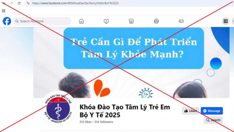 Bộ Y tế cảnh báo fanpage giả mạo chiêu dụ phụ huynh