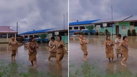 Trường ngập lụt, hiệu trưởng bị đình chỉ vì nhảy múa thay vì cứu trợ