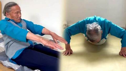 Cụ bà 92 tuổi thực hiện 200 lần chống đẩy, 100 lần gập bụng mỗi ngày